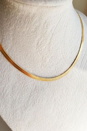 گردنبند استیل ( فولاد ) طلائی زنانه استیل (فولاد) senfonijewelry - کد 809843152