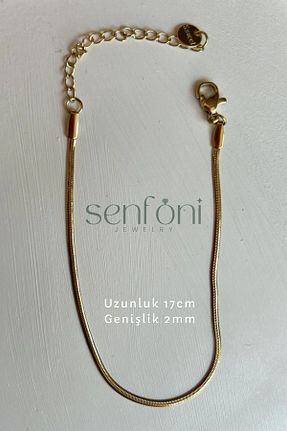 دستبند استیل (فولاد) طلائی زنانه استیل (فولاد) senfonijewelry - کد 839356324