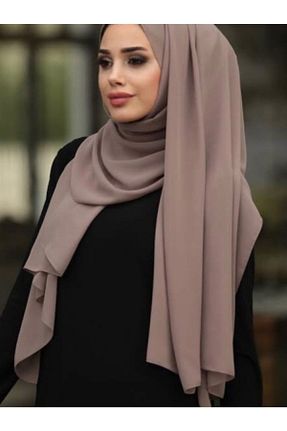 شال قهوه ای زنانه شیفون Sedef - کد 54877325