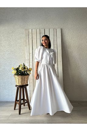ست بالاتنه و پائین تنه سفید زنانه بافتنی KÜÇÜĞÜM BUTİK - کد 853519045