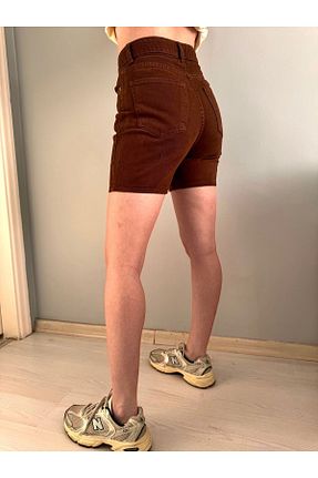 شلوارک و برمودا قهوه ای زنانه اسلیم فیت Butik - کد 822333251