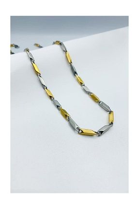گردنبند استیل ( فولاد ) زرد مردانه استیل (فولاد) Aksesuarmax - کد 35826263