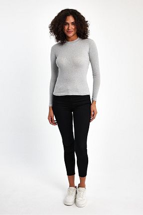 بلوز طوسی زنانه ساده ihraç pazarı - کد 834257839