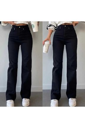 شلوار جین مشکی زنانه پاچه گشاد dressmix - کد 853542376