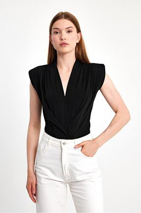 بلوز مشکی زنانه ساده Viz10 - کد 834065293