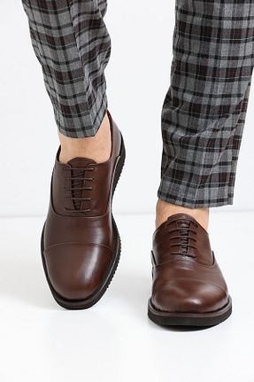 کفش آکسفورد قهوه ای مردانه چرم خالص Night Shoes - کد 374663764