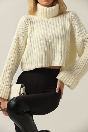 پلیور نباتی زنانه ساده Dier Moda - کد 853398125