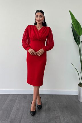 لباس مجلسی و فارغ التحصیلی قرمز زنانه پلی استر giyimmasalı - کد 377340880
