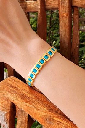 دستبند استیل (فولاد) فیروزه ای زنانه استیل (فولاد) Atölye - کد 853434288