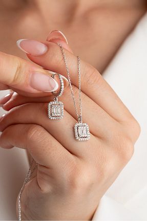ست نقره زنانه زیرکن Silvano Jewelry - کد 853782493
