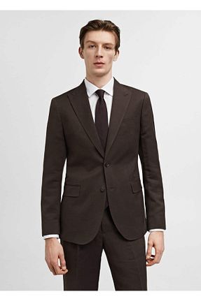 کت قهوه ای مردانه اسلیم فیت MANGO Man - کد 814962304