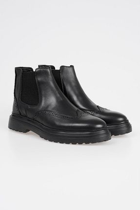 بوت / نیم بوت مشکی مردانه چرم خالص CZ London - کد 769523630