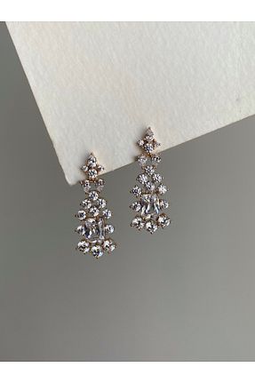 گوشواره جواهر طلائی زیرکن Owentis - کد 191311293