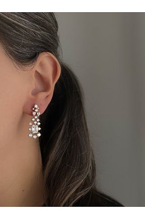 گوشواره جواهر طلائی زیرکن Owentis - کد 191311293