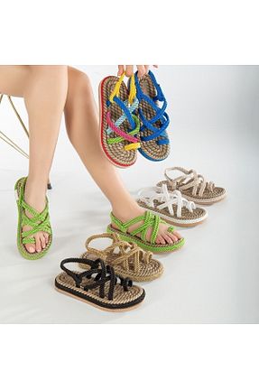 صندل بژ زنانه پاشنه تخت rabellashoes - کد 685776543
