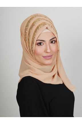 روسری طلائی کرپ Yasmin S