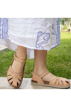 صندل بژ زنانه پاشنه تخت CONSUELO - کد 827215375