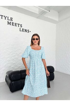 لباس آبی زنانه بافتنی Elif Özbey Butik - کد 839037028