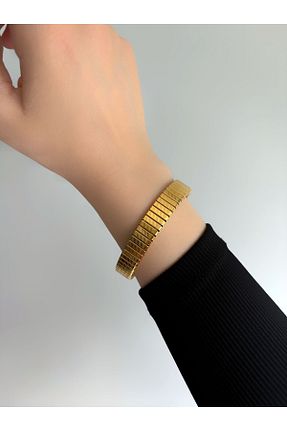 دستبند استیل (فولاد) طلائی زنانه استیل (فولاد) CLK AKSESUAR - کد 835865967