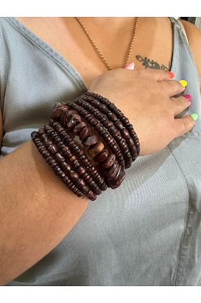 دستبند جواهر قهوه ای زنانه منجق Gönülden Tasarım - کد 853461799