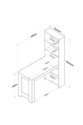 میز کار قهوه ای 154 cm 120 cm کد 353236673