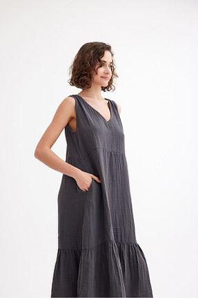 لباس طوسی زنانه بافتنی Türkiş Otantik - کد 839787932