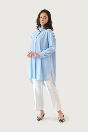 تونیک حجاب آبی زنانه مخلوط ویسکون Rukayyel - کد 853549010