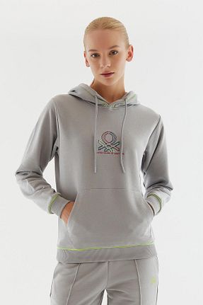 سوئیشرت اسپرت طوسی زنانه رگولار United Colors of Benetton - کد 766884885