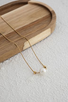 گردنبند استیل ( فولاد ) طلائی زنانه استیل ضد زنگ ByFlorya Jewelry - کد 848792752