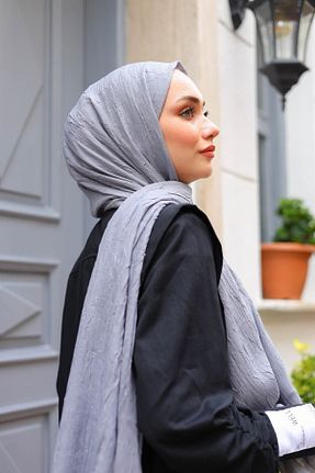 شال طوسی زنانه پنبه ای shalby - کد 749311497