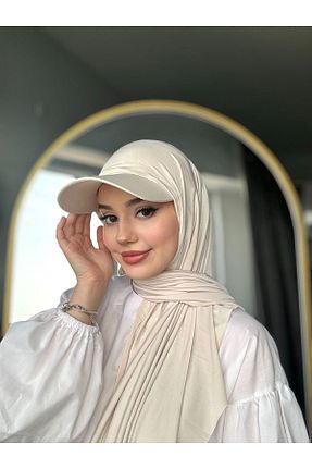 کلاه شنای حجاب بژ زنانه ebruli eşarp - کد 832157100