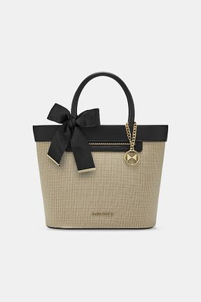 کیف دستی نارنجی زنانه ابعاد بزرگ Black Ribbon - کد 116032701