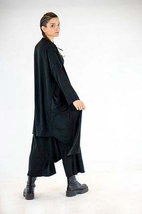 کیمونو و کافتان مشکی زنانه %100 پنبه Catz Clothes - کد 217553366
