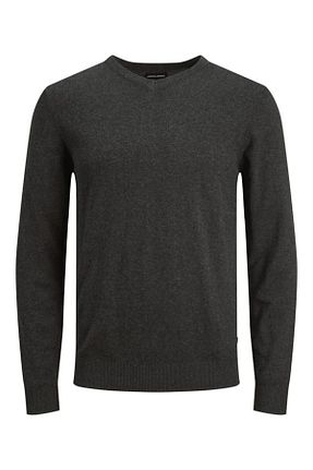 پلیور طوسی مردانه ساده Jack & Jones - کد 841148564