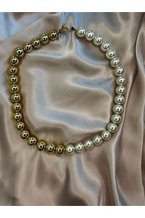گردنبند جواهر طلائی زنانه مروارید Pao Rosa - کد 849821284