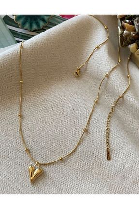 گردنبند استیل ( فولاد ) طلائی زنانه استیل (فولاد) Accessories - کد 760594541