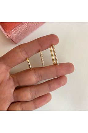 گوشواره جواهر طلائی زیرکن Okkostore - کد 357248595
