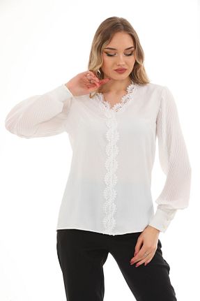 بلوز سایز بزرگ سفید زنانه سایز بزرگ Loom Boutique - کد 735405362