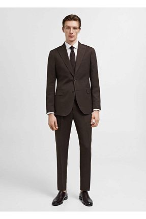 کت قهوه ای مردانه اسلیم فیت MANGO Man - کد 814962304