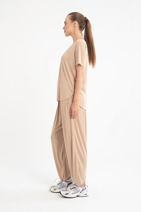 ست بالاتنه و پائین تنه بژ زنانه بافتنی Tria Body - کد 853426630