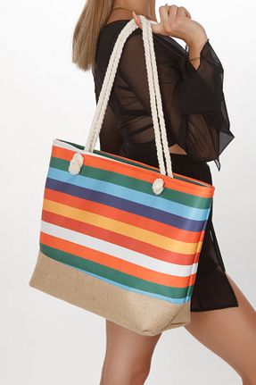 کیف ساحلی رنگی زنانه حصیر GreandBags - کد 853551704