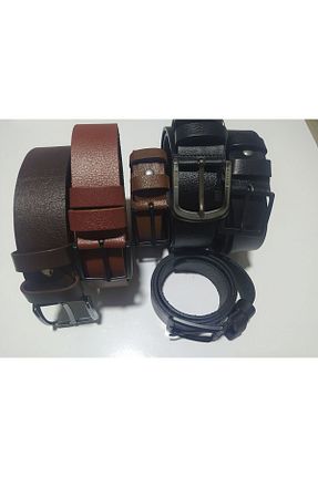 کمربند آبی مردانه چرم خالص tasdemir - کد 845601044