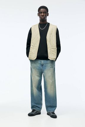 شلوار جین آبی مردانه پاچه گشاد Pull & Bear - کد 853405022