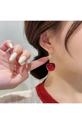 گوشواره جواهر قرمز سنگ طبیعی Genel Markalar - کد 813798320