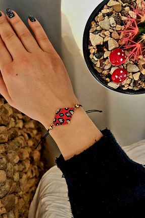 دستبند جواهر قرمز زنانه منجق Atölye - کد 853211230