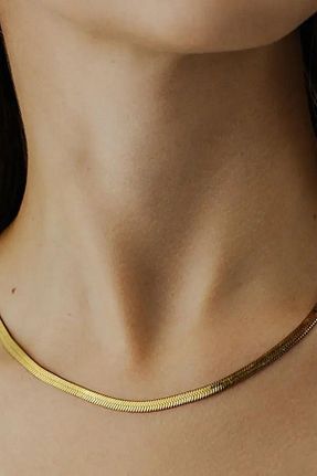 گردنبند استیل ( فولاد ) طلائی زنانه استیل (فولاد) senfonijewelry - کد 809843152