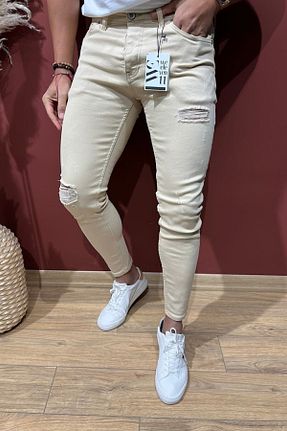 شلوار سفید مردانه پارچه Denim Shorty - کد 252458254