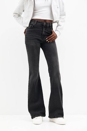 شلوار جین طوسی زنانه پاچه اسپانیولی Pull & Bear - کد 853507133