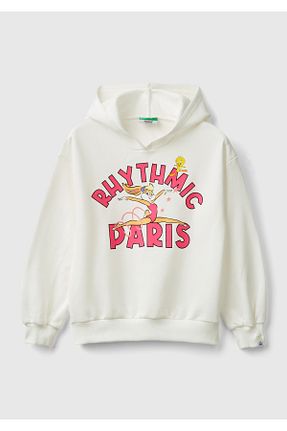 سوئیشرت سفید بچه گانه چاپی United Colors of Benetton - کد 853618349