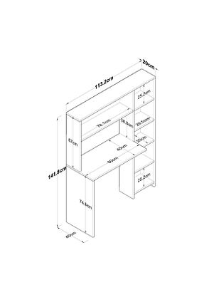 میز کار سفید 142 cm 114 cm کد 214973773